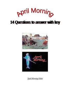 Preview of American Revolution: Questions/Answer Key for April Morning Video