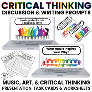 Preview of Questions for Critical Thinking | Music and Art Discussion and Writing Prompts