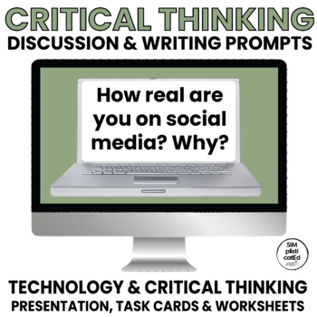 Preview of Questions for Critical Thinking | Technology Discussion & Writing Prompts