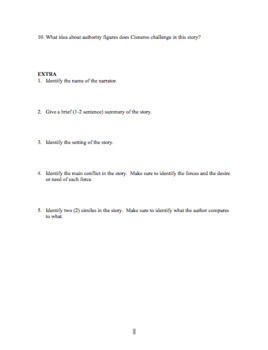 Questions Answer Key Bell Ringer Quiz For Eleven By Sandra Cisneros More
