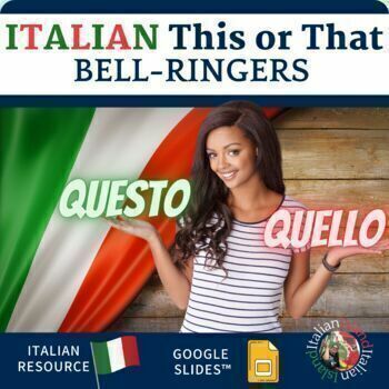 Preview of Questo o Quello: Italian This or That Bell-ringers on Google Slides™ NO PREP!