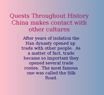 Preview of Quests Through History The Silk Road