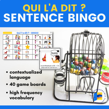 Preview of Qui l'a dit ? BINGO in French with sentences