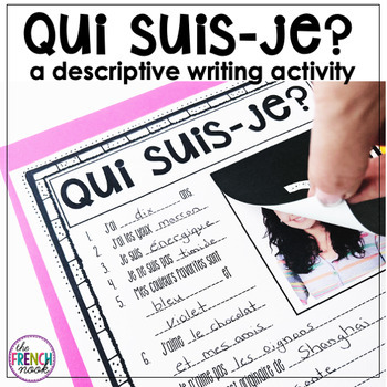 Preview of Qui suis-je? French all about me descriptive writing activity