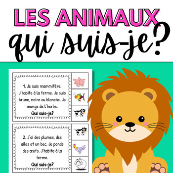 Qui suis-je? French Animal Who am I Game by No Fuss French | TPT