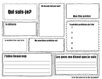 Preview of Qui suis-je? French - Get to Know You Activity
