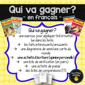 Preview of Qui va gagner?? (Opinion writing and accompanying activities)