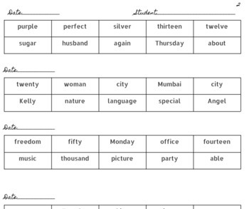 Preview of Quick 4 Syllable Word Assessment/ Progress Monitoring