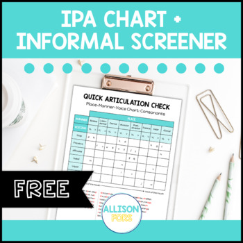 Preview of FREE Articulation Screener & IPA Chart Speech Therapy