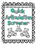 Quick Speech Therapy Articulation Screener