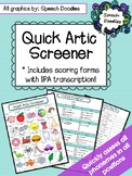 Quick Articulation Screener - Informal Articulation Assess