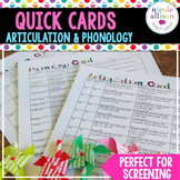Quick Articulation and Phonology Card Pack for Speech Therapy