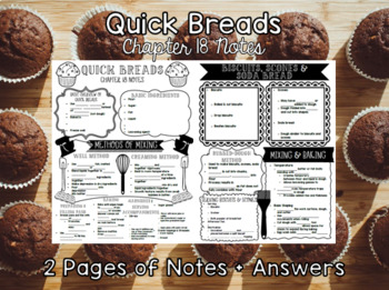 Preview of Quick Breads (Chapter 18) Notes + Answers for Intro to Culinary