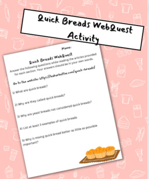 Preview of Quick Breads WebQuest Activity