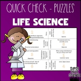 20 Quick Check Life Science Vocabulary Puzzles Formative A