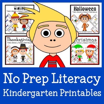 Preview of Literacy Bundle NO PREP Kindergarten THE WHOLE YEAR | 30% off