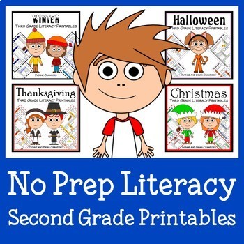 Preview of Literacy Bundle NO PREP Second Grade THE WHOLE YEAR | 30% off