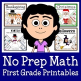 Math Bundle NO PREP First Grade THE WHOLE YEAR Math Facts 