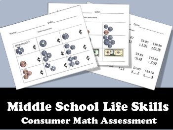 Preview of Quick Consumer Math Assessment: Middle School Life Skills