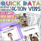 Quick Data Receptive and Expressive Action Verbs Task Cards