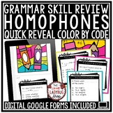 Color By Code ELA Grammar Homophones Game Review Practice 