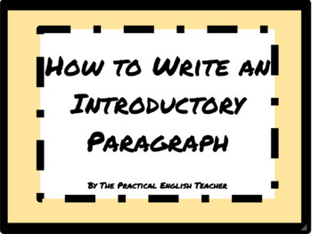 Preview of How to Write an Introductory Paragraph for a Persuasive Essay