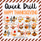 Quick Drill Happy Thanksgiving for speech therapy or any s