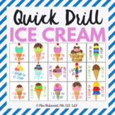 Quick Drill Ice Cream for speech therapy or any skill drill