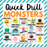Quick Drill Monsters for speech therapy or any skill drill