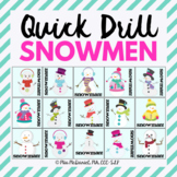 Quick Drill Snowmen for speech therapy or any skill drill