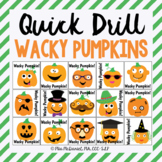 Quick Drill Wacky Halloween Pumpkins for speech therapy or