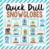 Quick Drill Winter Snowglobes for speech therapy or any sk