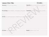 Quick & Easy Lesson Plan Template for Specialists & Teache