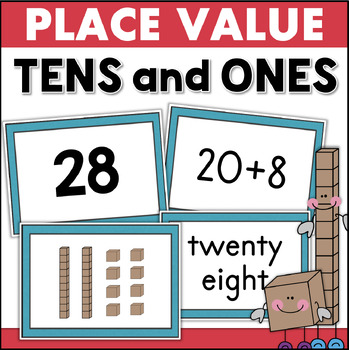 Preview of TENS & ONES Place Value Games & Mat 1st Grade Math Practice 2-Digit Numbers