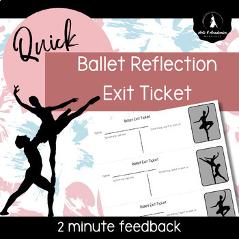 Preview of Quick Exit Tickets for Junior High and High School Ballet Dance Class 7-12