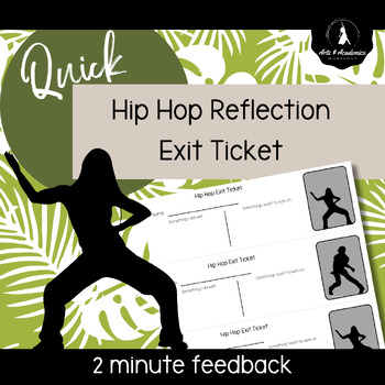 Preview of Quick Exit Tickets for Junior High and High School Hip Hop Dance Class 7-12