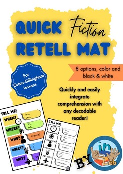 Preview of Quick Fiction Retell Mat for Orton-Gillingham Lessons