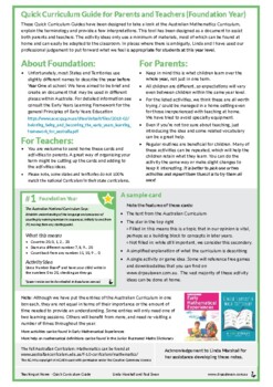 Preview of Quick Foundation Australian Curriculum Guide for Parents and Teachers