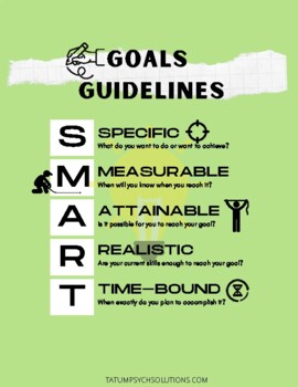 Preview of Quick Goal Setting activity monthly or yearly goals