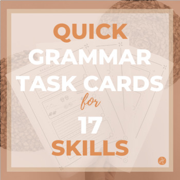 Preview of Quick Grammar Activities Task Cards Speech Therapy