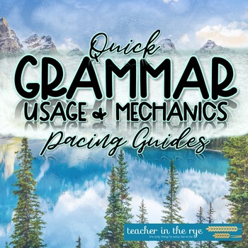 Preview of Quick Grammar Usage Mechanics Pacing Guide For Multi Day Instructional Planning