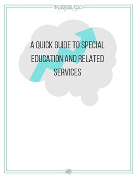 Preview of A Guide to Special Education and Related Services