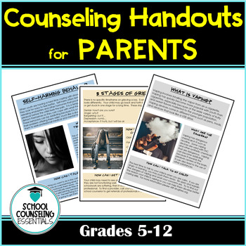 Preview of 10 Handouts for Parents- School Counseling- Social Emotional Well Being