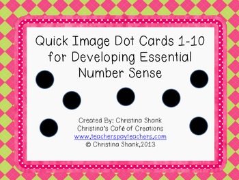 Preview of Quick Image Dot Cards 1-10 for Developing Essential Number Sense
