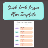 Quick Look Lesson Plan Template