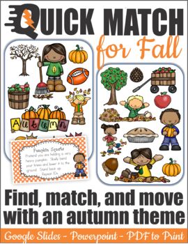 Preview of Quick Match for Fall - Gross Motor and Visual Perceptual Interactive Activity