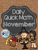 Thanksgiving Math November Quick Math