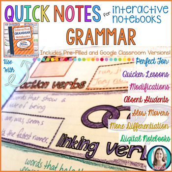 Preview of Quick Notes®: GRAMMAR  for Interactive Notebooks