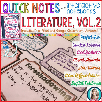 Preview of Quick Notes®: LITERATURE, Vol. 2 for Interactive Notebooks