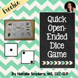 Quick Open Ended Dice Game for Speech-Language Therapy & C